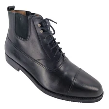 Bally Italy Men's size 7.5D Black Leather Dress Shoes Laced Ankle Boots Chukka