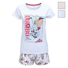 Disney Dumbo Damen Pyjama T-Shirt und Shorties Mädchen Baumwolle 6578
