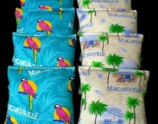 TROPICAL MARGARITAVILLE PARROTS PARADISE Set of 8 ACA Regulation Cornhole Bags