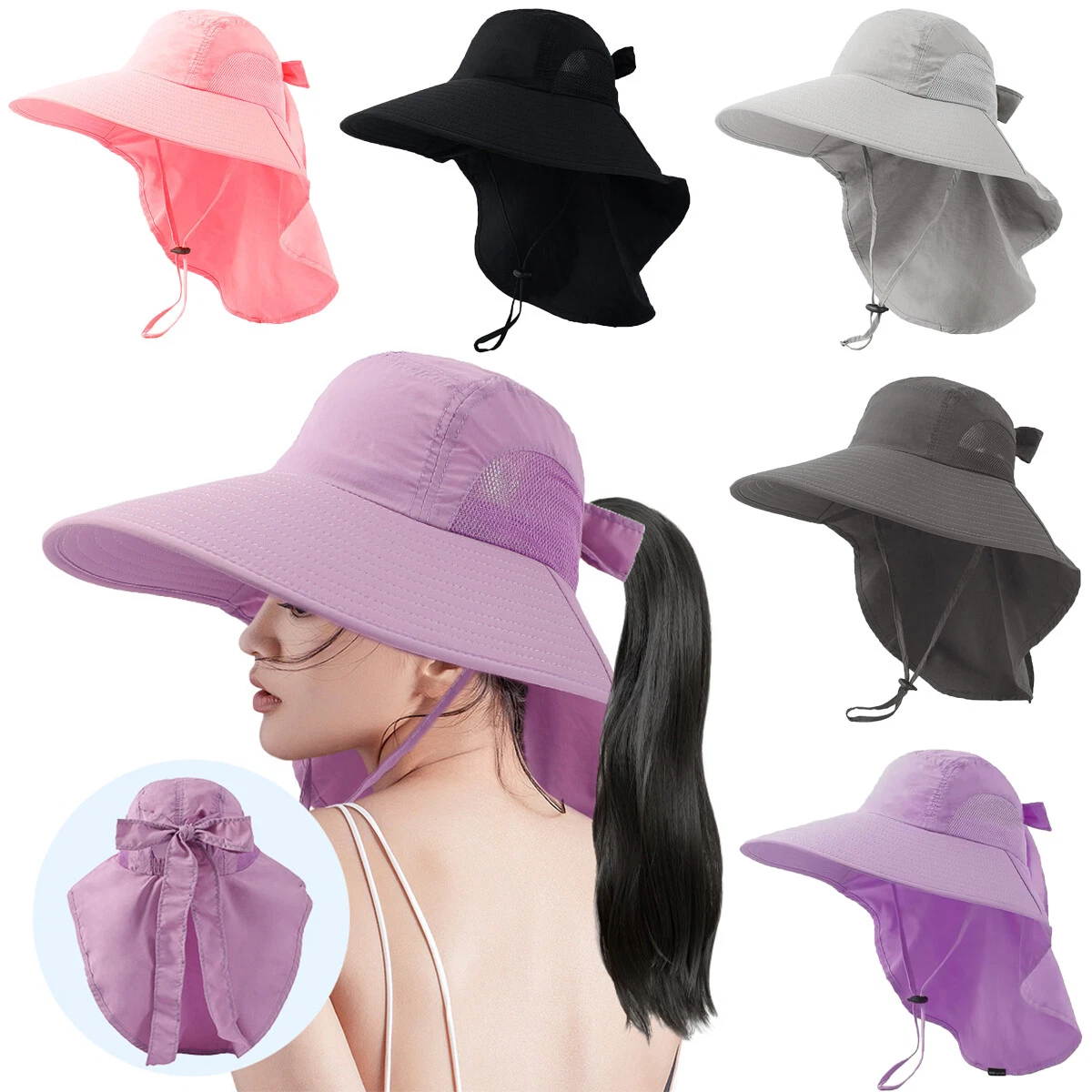Womens Sun Hat with Ponytail Hole UPF 50+ Wide Brim Hat for Hiking Beach Fishing
Opens in a new wind