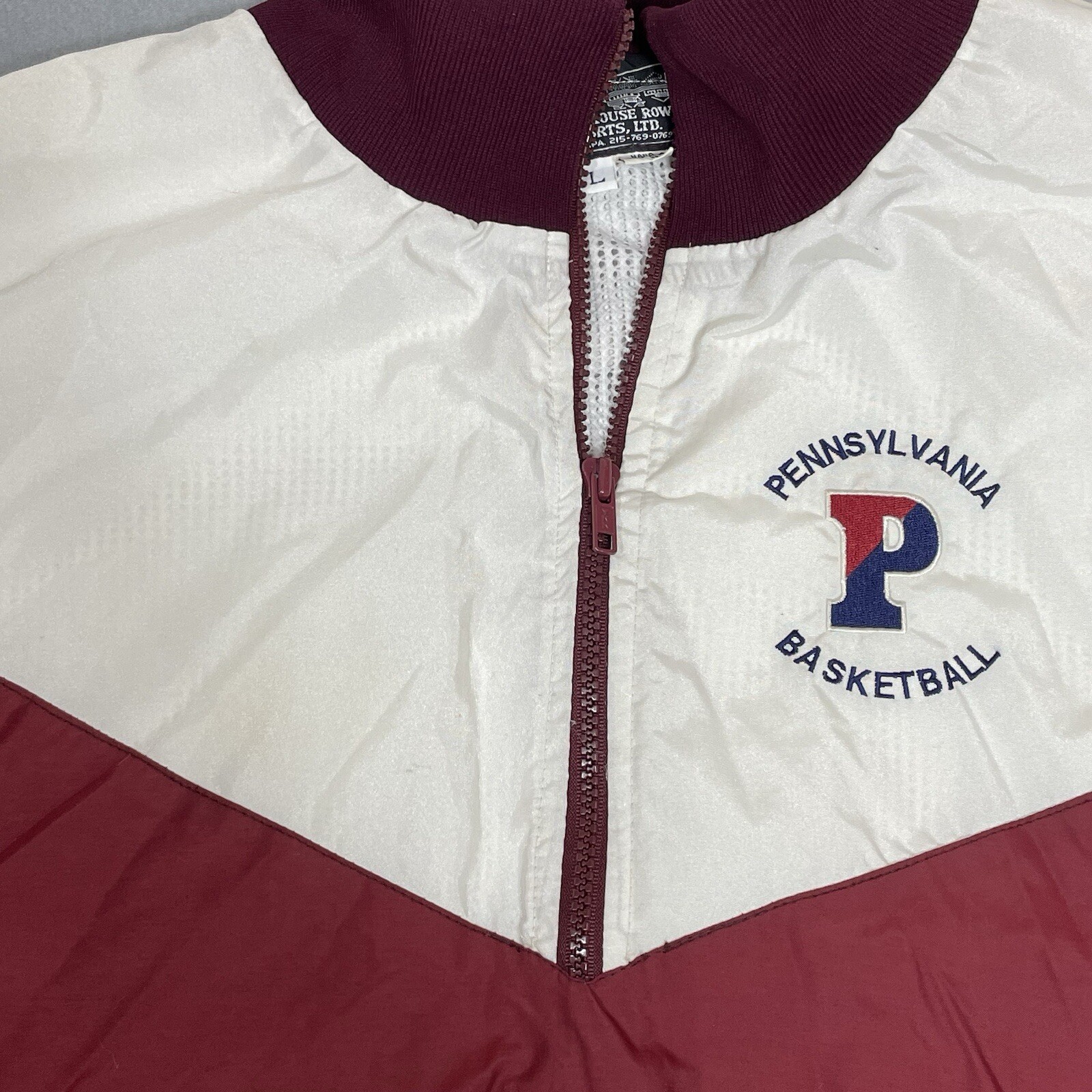Giacca squadra basket Pennsylvania uomo L rossa bianca mezza zip barca fila penn