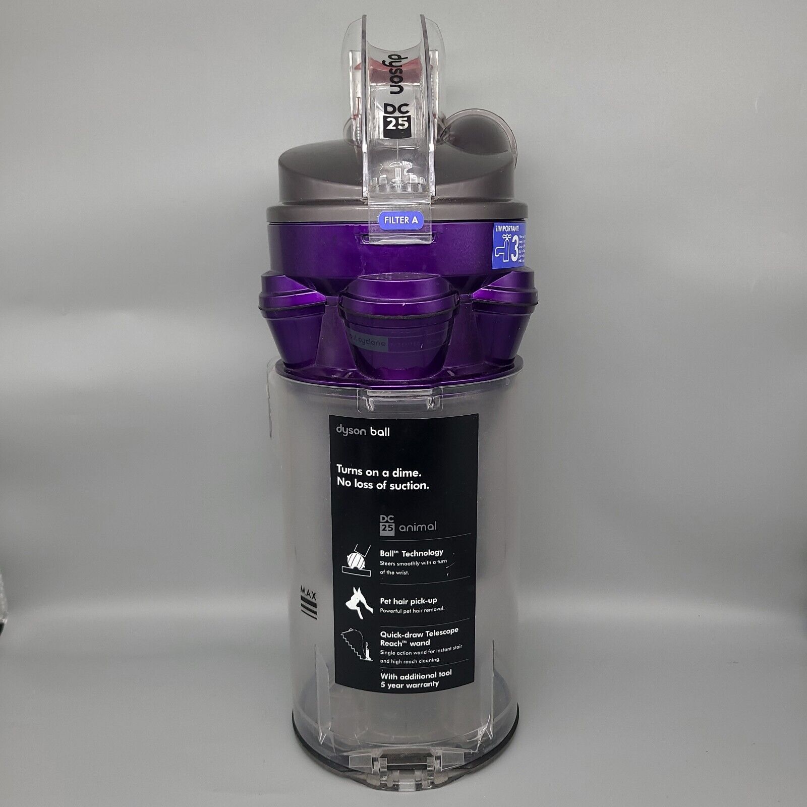 DYSON DC25 Animal Vacuum Cleaner Dust Bin Cyclone Dust Bin Canister Purple  | eBay