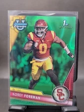 2023 Bowman Chrome University Korey Foreman 1st Bowman Green Lava 25/99
