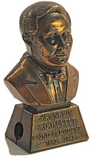 Vintage Die-Cast Pencil Sharpener President Franklin Roosevelt Bust FDR PSC1