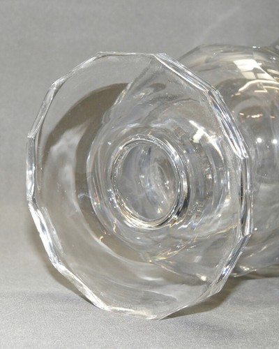 Große Art-Deco Glasvase mundgeblasen Kristallglas Flächenschliff 25,0 cm 2800 g - Picture 11 of 12