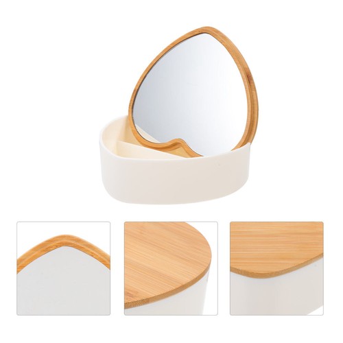 Set of 4 Heart Shape Jewelry Holder Lipstick Storage Box Mirror eBay