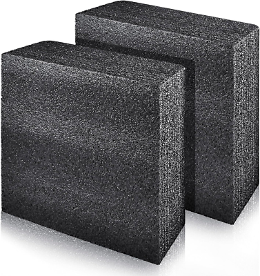 #ad 2 PCS Polyethylene Foam Block 12 X 10 X 3.5 in Black Packing SheetThick Foam Pa $35.85