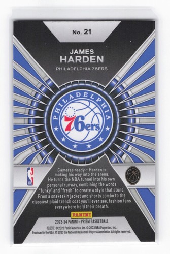 2023-24 Panini Prizm James Harden #21 Dominance - Picture 2 of 2