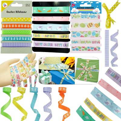 Osterbänder für Geschenkverpackung, Haubendeko, DIY Schleifen Basteln, Polyesterband