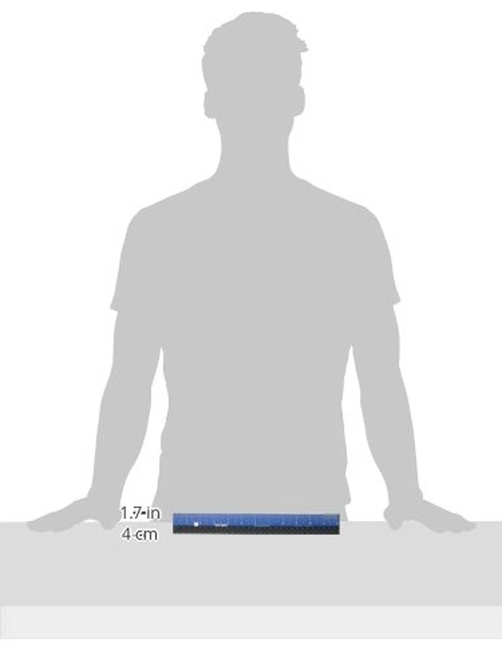 Regla de acero inoxidable Victor Easy Read, estándar/métrica, 12" de largo, azul Foto 4 de 4