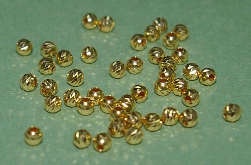 WHOLESALE LOTS 4mm Gold Plated over Sterling Silver 925 LASER CUT Round BEADS - Picture 17 of 18