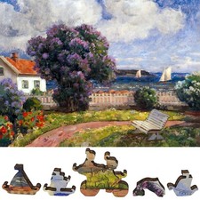 Wooden Jigsaw Puzzle for Adults by FoxSmartBox - 215 Pieces - Coast Landscape