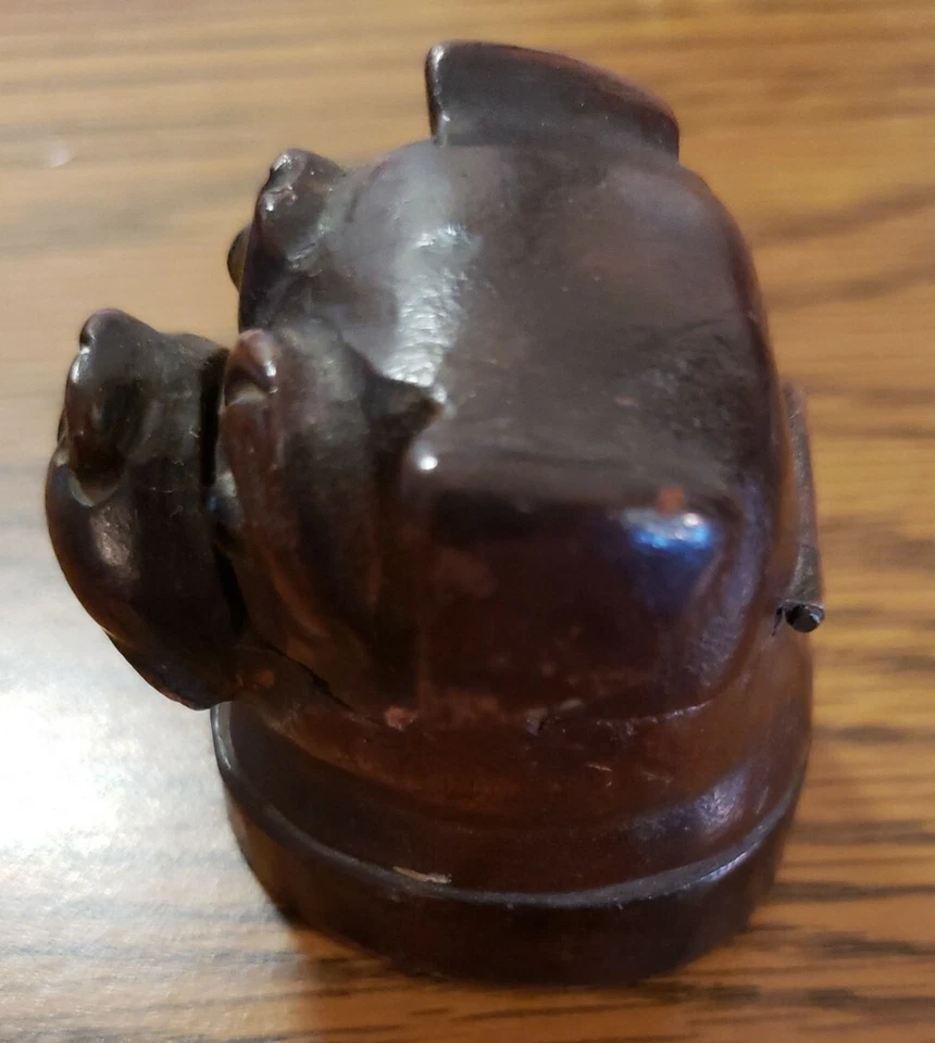 Tintero Bulldog victoriano tallado a mano de la Selva Negra siglo XIX Alemania  Foto 4 de 4