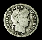 1909 Barber Silver Dime FREE SHIPPING (B437)