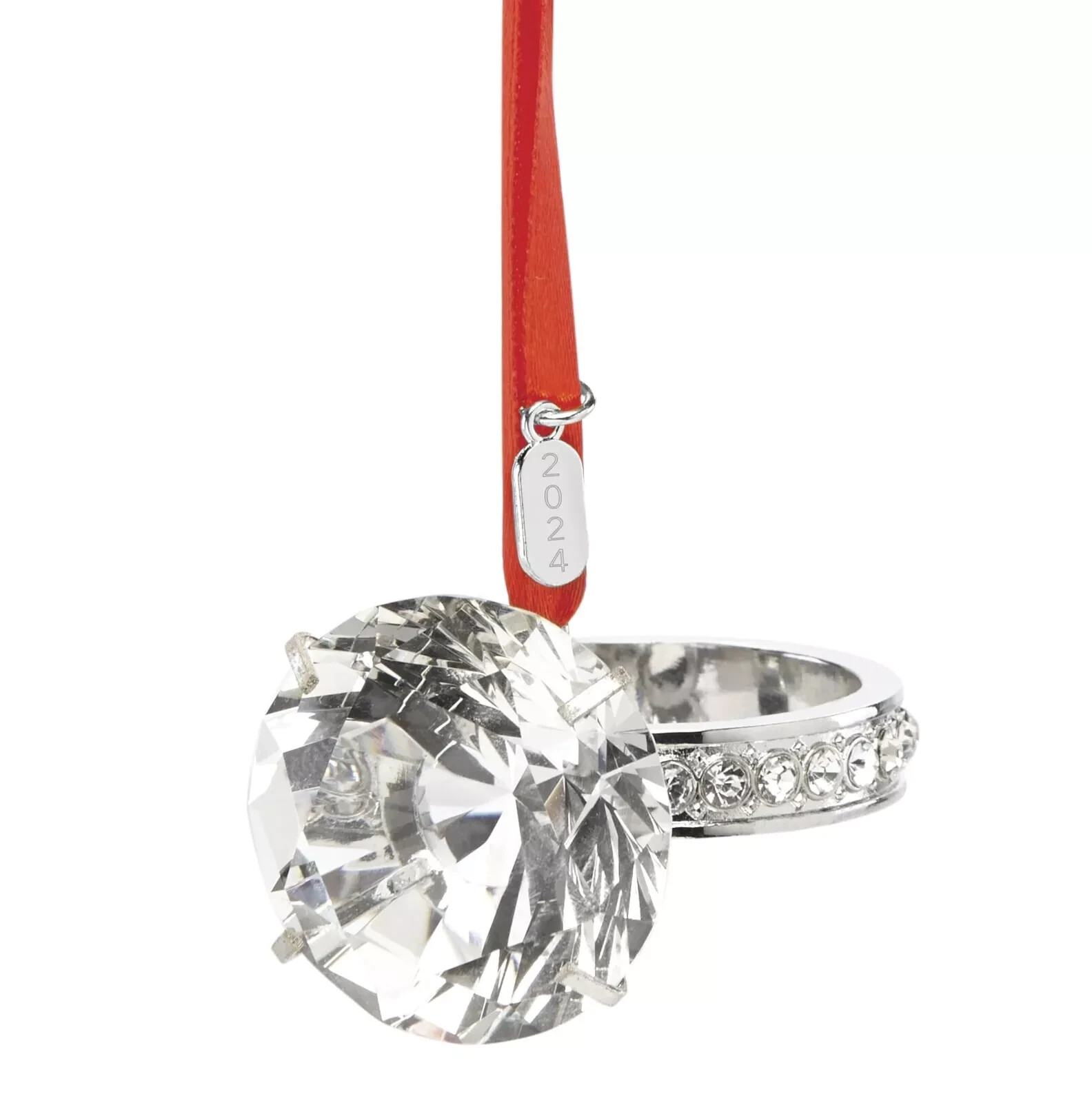 Lenox 2024 Engagement Ring Ornament Wedding Proposal Crystal Christmas Gift NEW