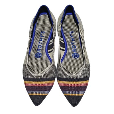 Rothy's The Point Inverse Stripe Womens Flats Size 7 Retired Rare Shoes 