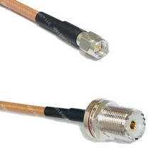 RG142 Silver SMA MALE to UHF Female BULKHEAD Coax RF Cable USA Lot