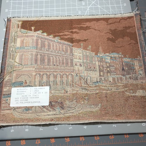 Lot of two Venetian Italian Woven Tapestries Gondolas Palazzo Ducale 11 X 9 " - Picture 20 of 22