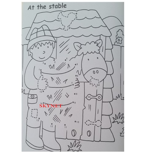 CHILDRENS KIDS DOT TO DOT COLOURING BOOK ACTIVITY FARMYARD FUN + FELT TIP PENS - Picture 4 of 5