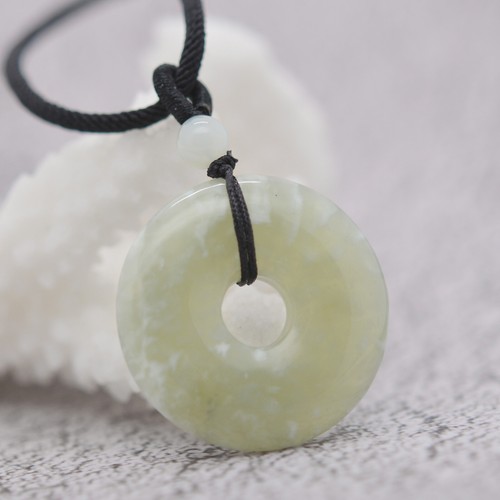 Gemstone 30mm Donut Beads Reiki Chakra Pendant Necklace Handmade Jewelry 22 Inch - Picture 237 of 331
