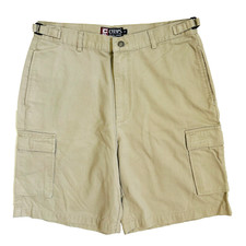 Vintage Chaps Ralph Lauren CRL Mens size 33 beige cargo shorts adjustable waist