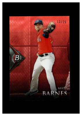 2014 Bowman Platinum Chrome Prospects Red Refractor Matt Barnes 13/25 Red Sox