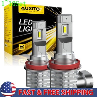 AUXITO H11 H8 H9 Headlight LED Kit High Low Beam Bulb Super Bright White 1-10Set