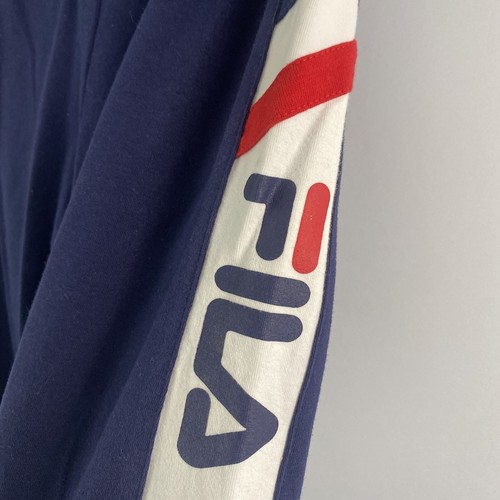 New Girls FILA Multicolor Logo Navy Cropped Leggings Size 14/16 - Picture 2 of 4