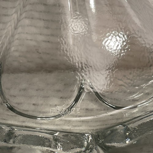 Vtg Duralex Saint Gobain Thumbprint Clear Glass Salad Serving Bowl France 10" - Picture 7 of 7
