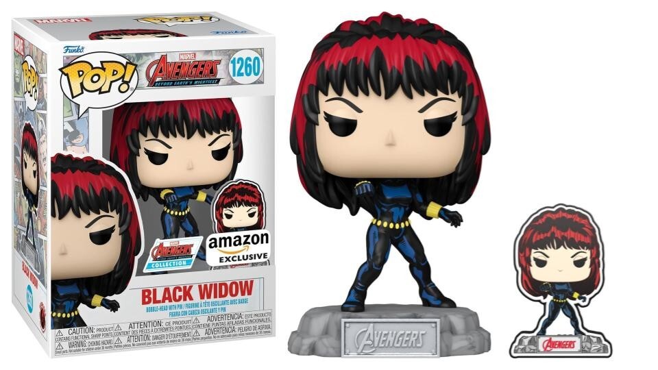 Funko Pop! & Pin: The Avengers: Black Widow with Pin, Amazon Exclusive #1260