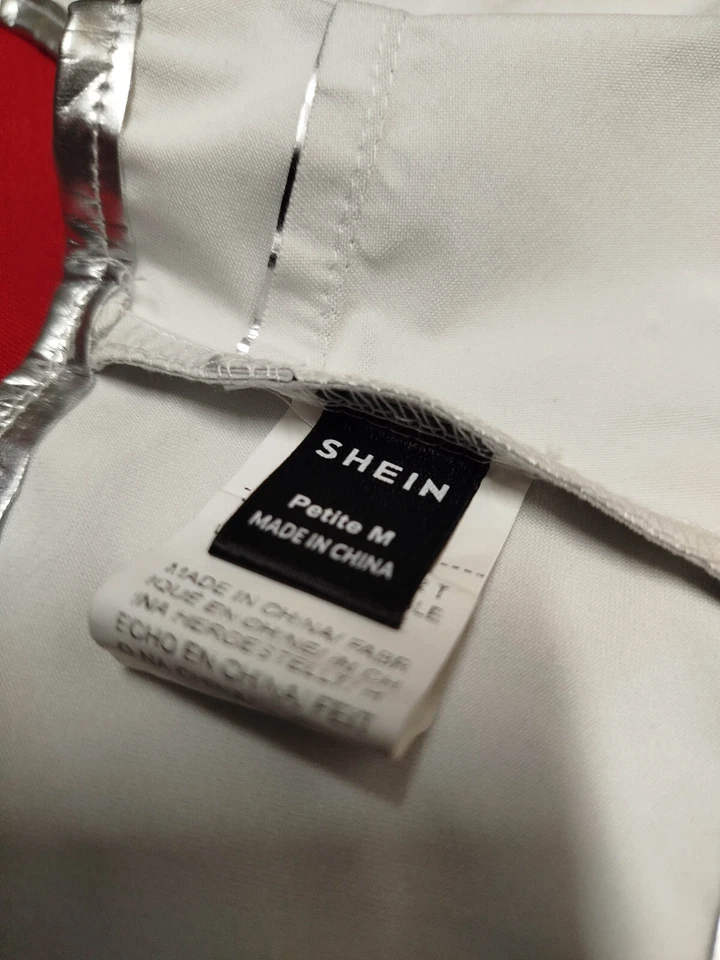 top REGGISENO ARGENTO METALLIZZATO METALLICO SHEIN  M von cerniera e spalline - Immagine 3 di 3