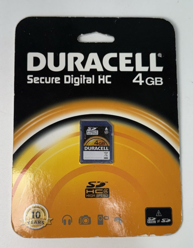 Duracell 4GB SD Memory Card Secure Digital High Capacity Speed SDHC