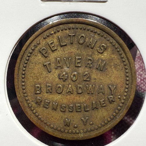 Rensselaer, N.Y. Peltons Tavern 402 Broadway G/F 0,10 $ Handelsmedaille ~ SP1003