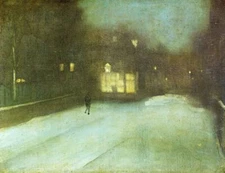 James Whistler Nocturne Grey and Gold Chelsea Snow 1876 17"x 22" Archival Print