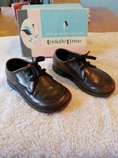 Vintage Toddletime Brown Leather upper Shoes Lace Up Boys size 5D w/ box