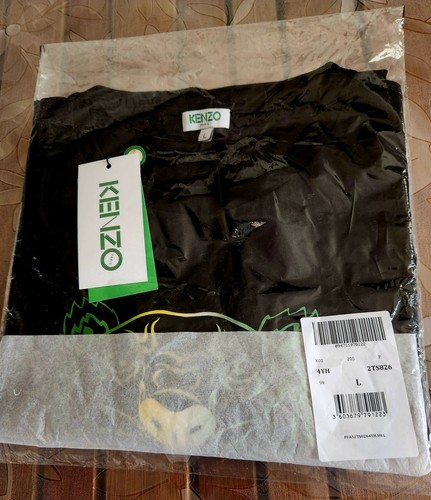 KENZO PARIS Tiger Print Women's Black T-Shirt - Size Large - BRAND NEW WITH TAGS - Picture 2 of 4