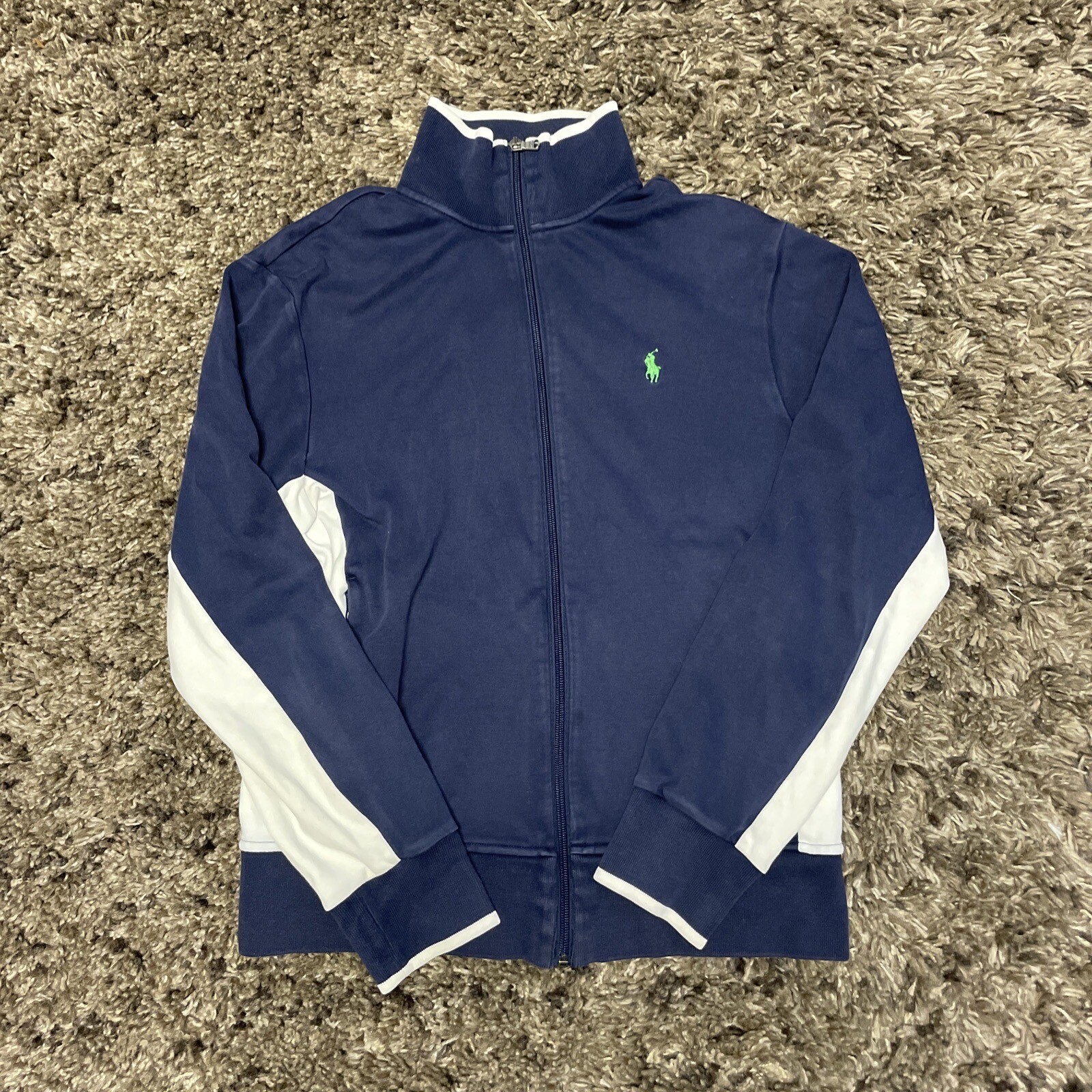 Maglione da tennis Polo Ralph Lauren Da Uomo Small Pick Bianco Zip Intera Pony