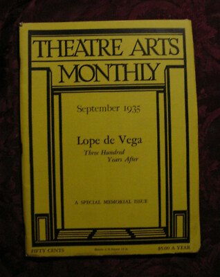 THEATRE ARTS September 1935 Lope De Vega May Sarton Xavier Villaurrutia  