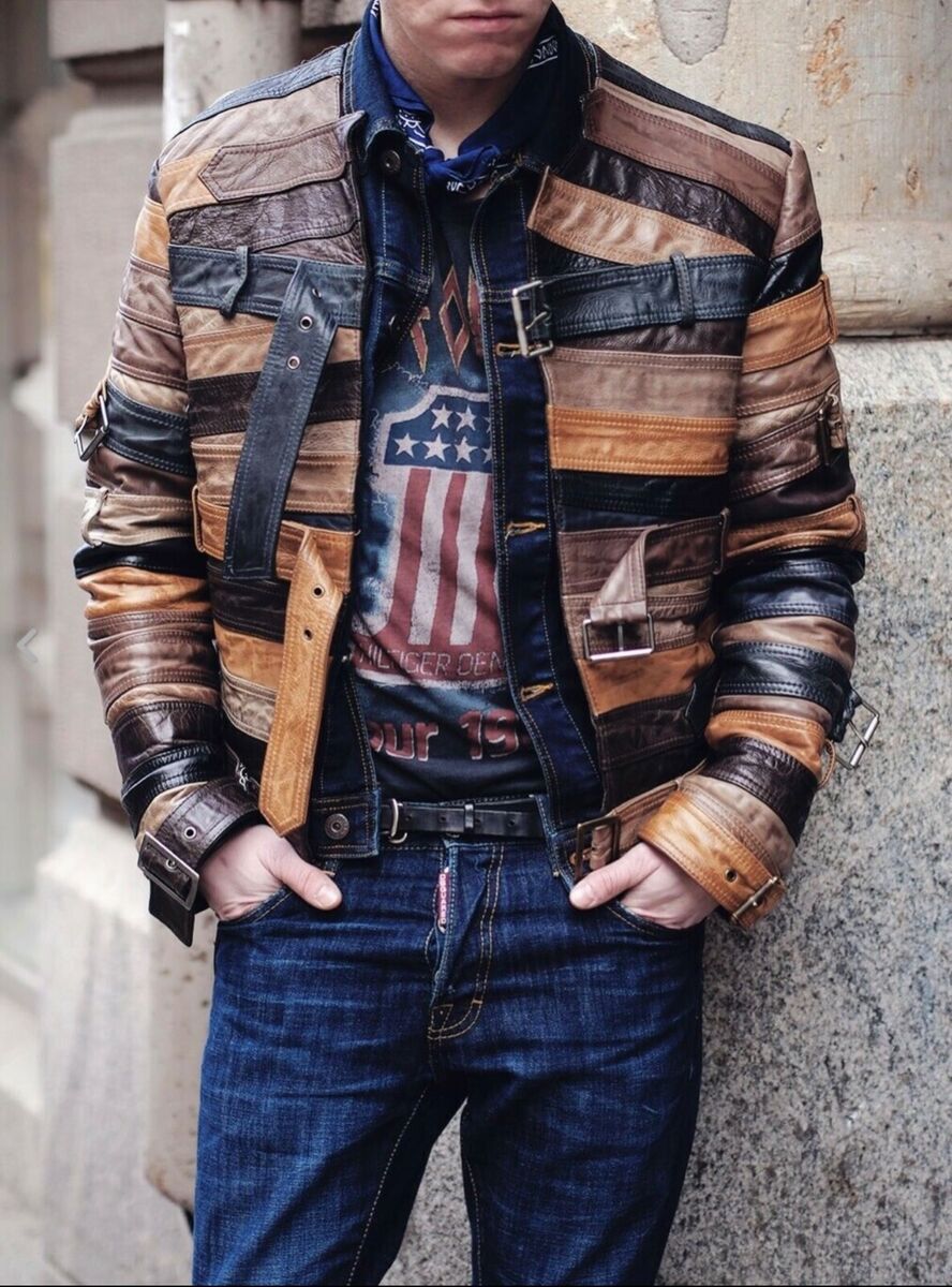 MAISON MARTIN MARGIELA H&M Leather Belt Motorcycle Jacket MAISON MARTIN MARGIELA H&M Leather Belt Motorcycle Jacket