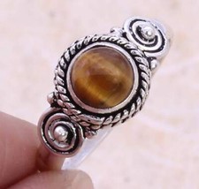 Tiger Eye 925 Silver Plated Ring of US Size 6 Ethnic