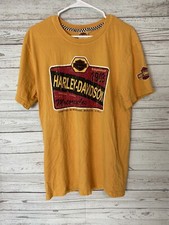 Harley Davidson Mens Shirt Size Medium Made in USA Yellow