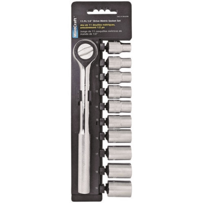 Vulcan 11PC-4M Metric Socket Set, Chrome Vanadium Steel, 11-Piece