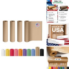 Brown Paper Roll 24" x 1200" (100 Feet), Pack 4 - USA-Made Thick Kraft Paper