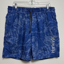 Hurley Board Summer Shorts Boy s Youth Large Surf Swim trunks blue tie dye