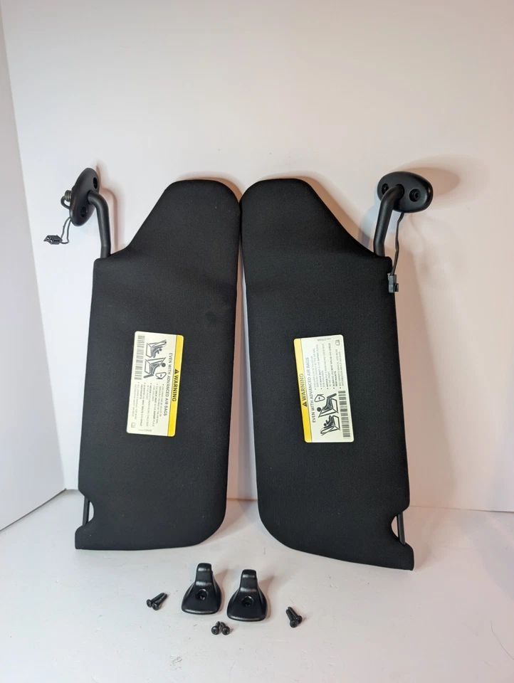 2011-2014 Dodge Avenger Driver & Passenger Side Sun Visor Pair Set Black Lighted Foto 3 de 4