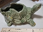 Vintage McCoy Pottery Green Turtle Planter Lily Pad 1950s Art Ceramic 8" USA