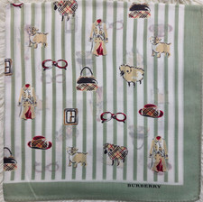 Vintage Burberry London Handkerchief, Pocket square 19" x 19"
