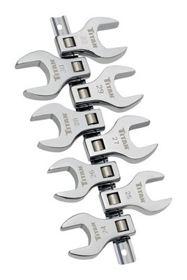 Titan 17678 8-Piece 1/2-Inch Drive Metric Jumbo Crowfoot 8pc Metric, Silver