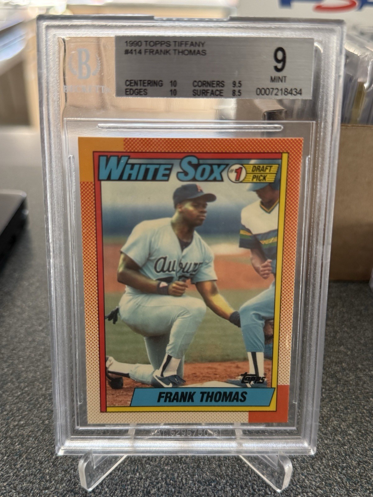 BGS 9 1990 Topps Tiffany Frank Thomas #414 MINT White Sox Strong Subs