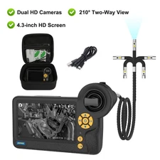 Industrial Endoscope Camera HD 1080P 4.3'' Screen Dual Lens Inspection Borescope